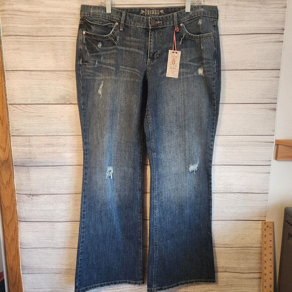 Decree NWT 15 wide leg distressed Y2K grunge skater denim jeans - Picture 1 of 10